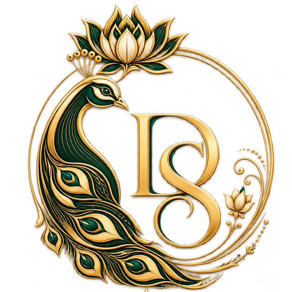Desi Sensation peacock and lotus emblem